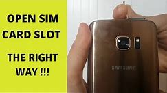 How to Remove Sim Card from Galaxy S7 | open sim card slot without pin tool !