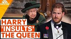 Prince Harry 'INSULTS' the Queen | Sunrise Royal News