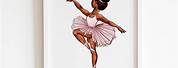 African American Ballerina Wall Art