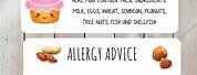 Allergy Information Labels