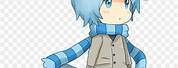 Anime Boy with Blue Hair Chibi