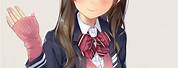 Anime Girl School Uniform White Background