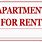 Apartment for Rent Signs Black