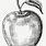Apple Drawing Black and White