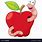 Apple and Worm Clip Art