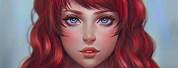 Beautiful Red Hair Girl Digital Art