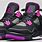 Black and Pink Jordan 4S