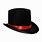 Black and Red Top Hat