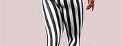 Black and White Striped Workout Leggings