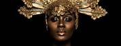 Black in Gold Crown On African Queen Image