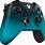 Blue and Black Xbox Controller