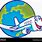 Cartoon Globe with Plane
