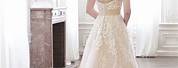 Champagne Lace Strapless Wedding Dress