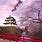 Cherry Blossom Temple Wallpaper