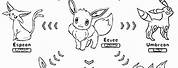 Coloring Page including All Eevee Evolutions From Pokemon