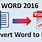 Convert a PDF to Word