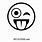 Crazy Face Emoji Black and White
