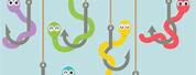 Fish Hook with Worm Clip Art