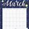 Free March Calendar