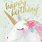 Free Printable Happy Birthday Unicorn Cards