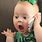 Funny Baby On Phone