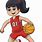 Girl Play Basketball Cartoon