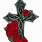 Gothic Cross with Rose