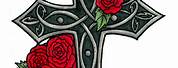 Gothic Cross with Rose Free