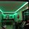 Green LED Light Room
