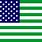 Green White and Blue American Flag