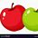 Green and Red Apple Cartoon