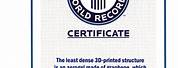 Guinness Book of World Records Certificate