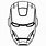 Iron Man Mask Black and White