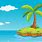 Island with Palm Tree Cartoon