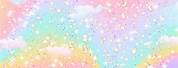 Kawaii Pastel Rainbow Cake Desktop Wallpaper