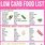 Low Carb Diet Food List Printable