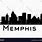 Memphis Skyline Black and White