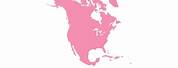 North America Continent Map Pink