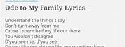 Ode to My Family Lyrics