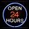 Open 24-Hours Sign