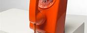 Orange Rotary Dial Wall Phone