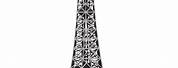 Paris Eiffel Tower Black and White Clip Art