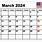 Printable March Calendar with Holidays