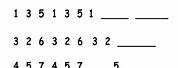 Printable Number Pattern Worksheets