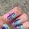 Purple and Green Nails