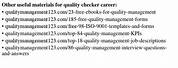 Quality Checker Job Description