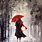 Red Umbrella Painting