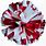 Red and White Cheer Pom Poms