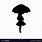 Silhouette of Girl with Umbrella