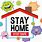 Stay Home Cartoon Sign